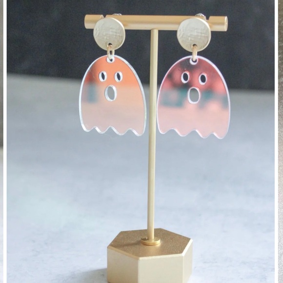 New Wondermint Goods Ghost Iridescent Halloween Acrylic Earrings - Picture 1 of 5